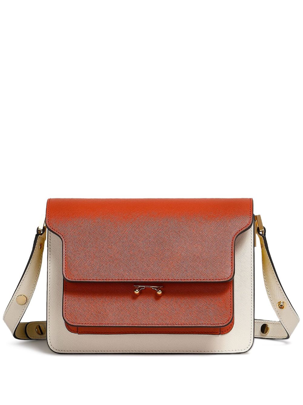 Marni Trunk E/W leather shoulder bag - Neutrals von Marni