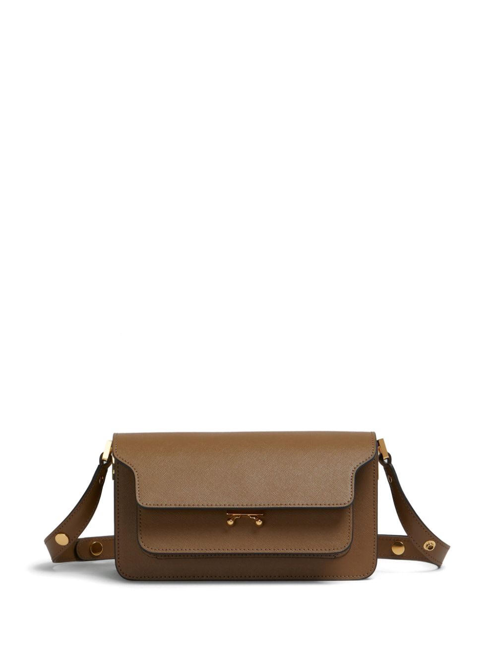 Marni Trunk leather shoulder bag - Brown von Marni