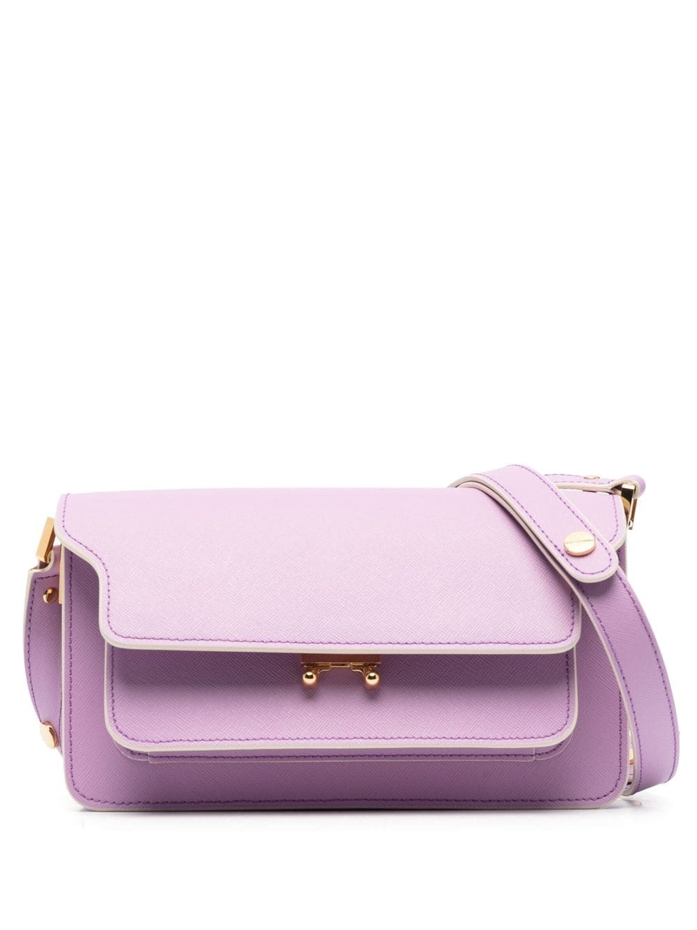 Marni Trunk leather shoulder bag - Purple von Marni