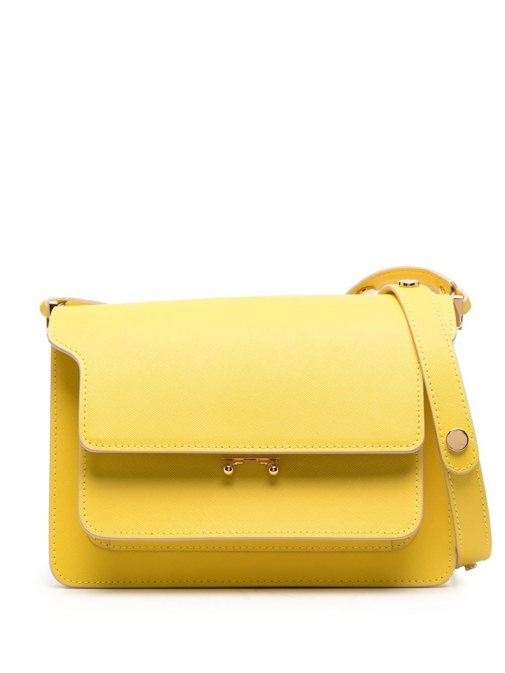 Marni Trunk leather shoulder bag - Yellow von Marni