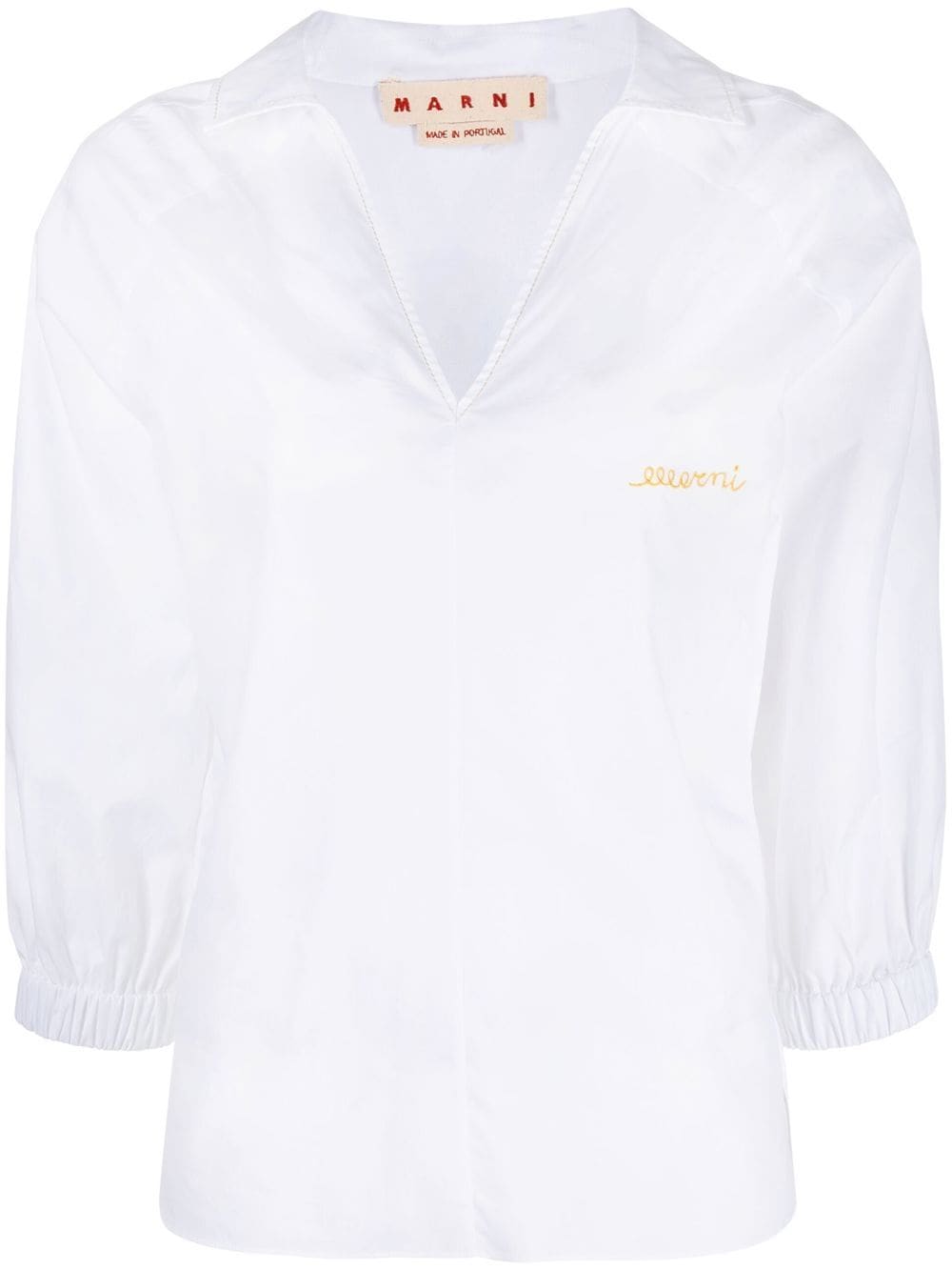 Marni V-neck cotton blouse - White von Marni