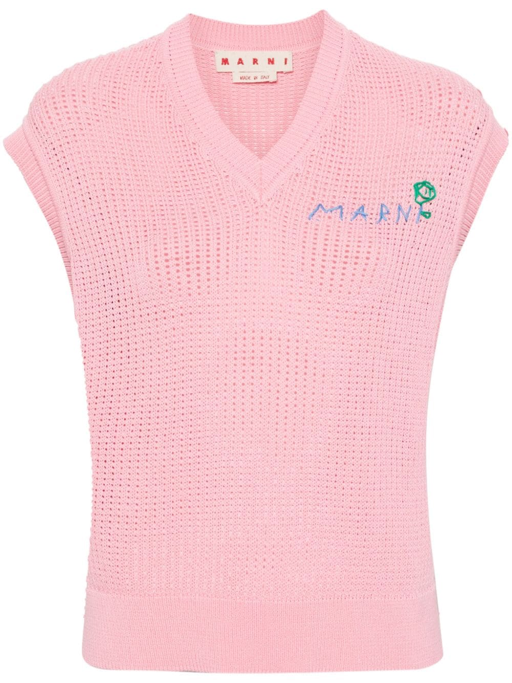 Marni V-neck cotton vest - Pink von Marni