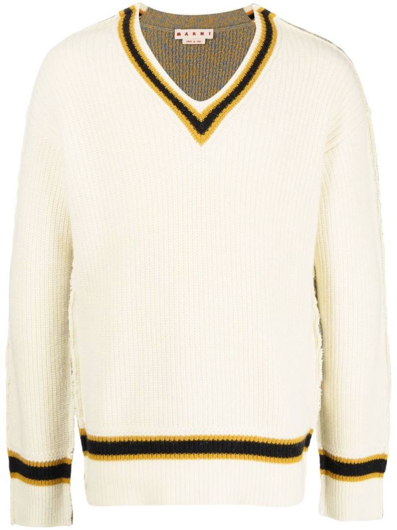 Marni V-neck knitted jumper - Neutrals von Marni