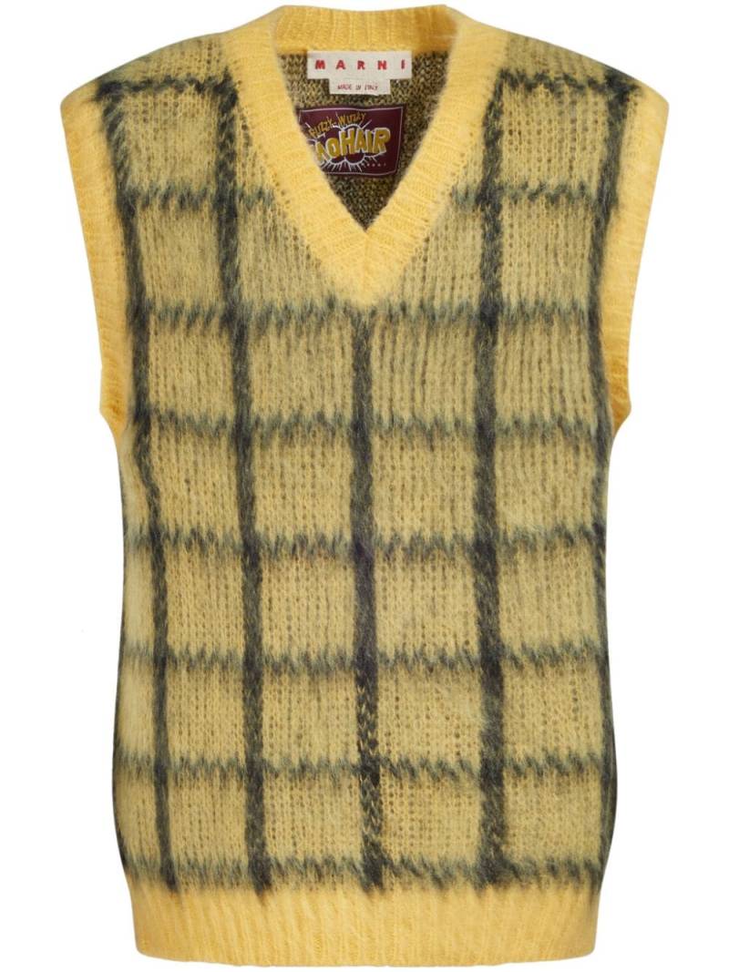 Marni checked sleeveless vest - Yellow von Marni