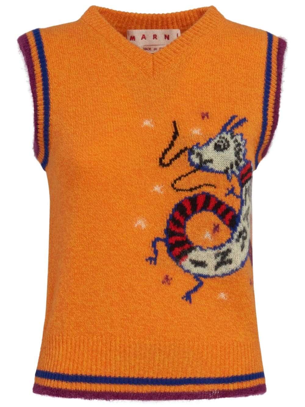 Marni V-neck wool cashmere-blend top - Orange von Marni