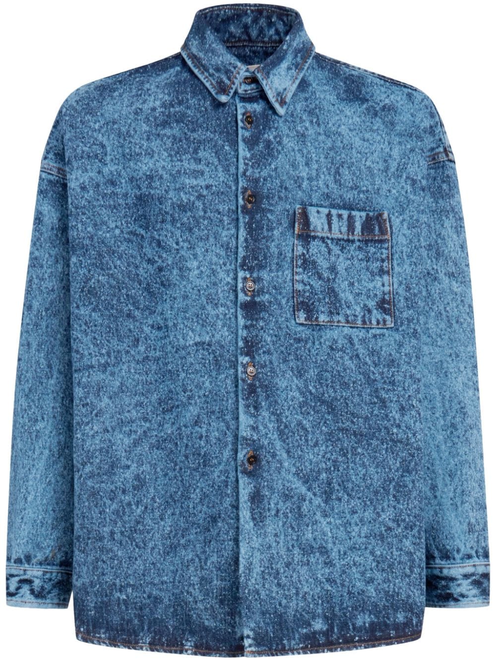 Marni marble-dyed denim shirt - Blue von Marni