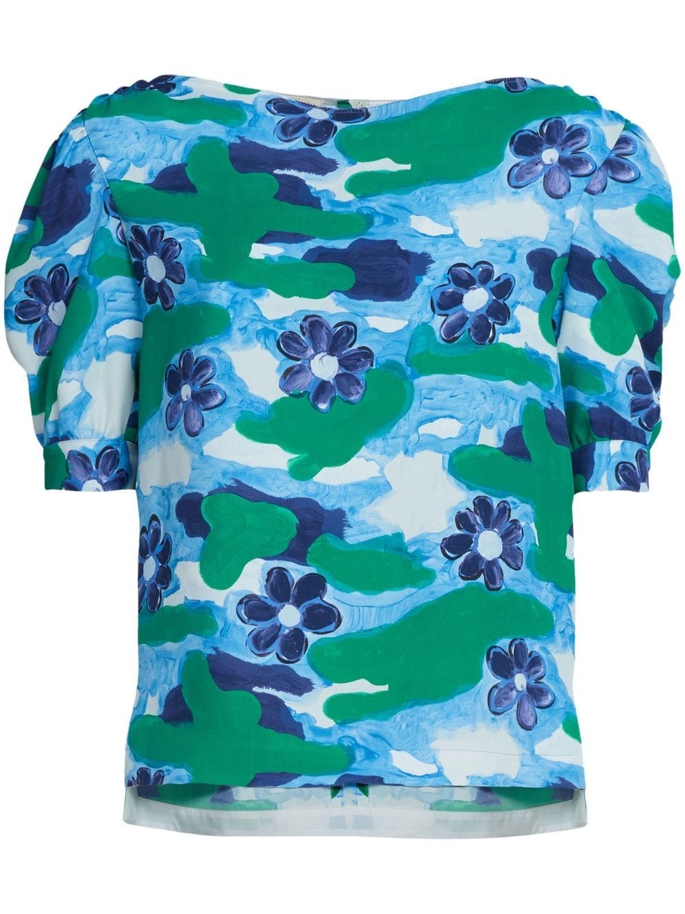 Marni all-over floral-print blouse - Blue von Marni