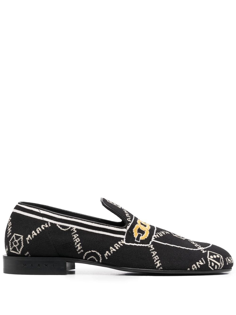 Marni all-over logo-jacquard loafers - Black von Marni