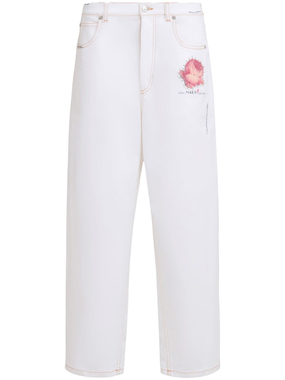 Marni appliquéd tapered jeans - White von Marni