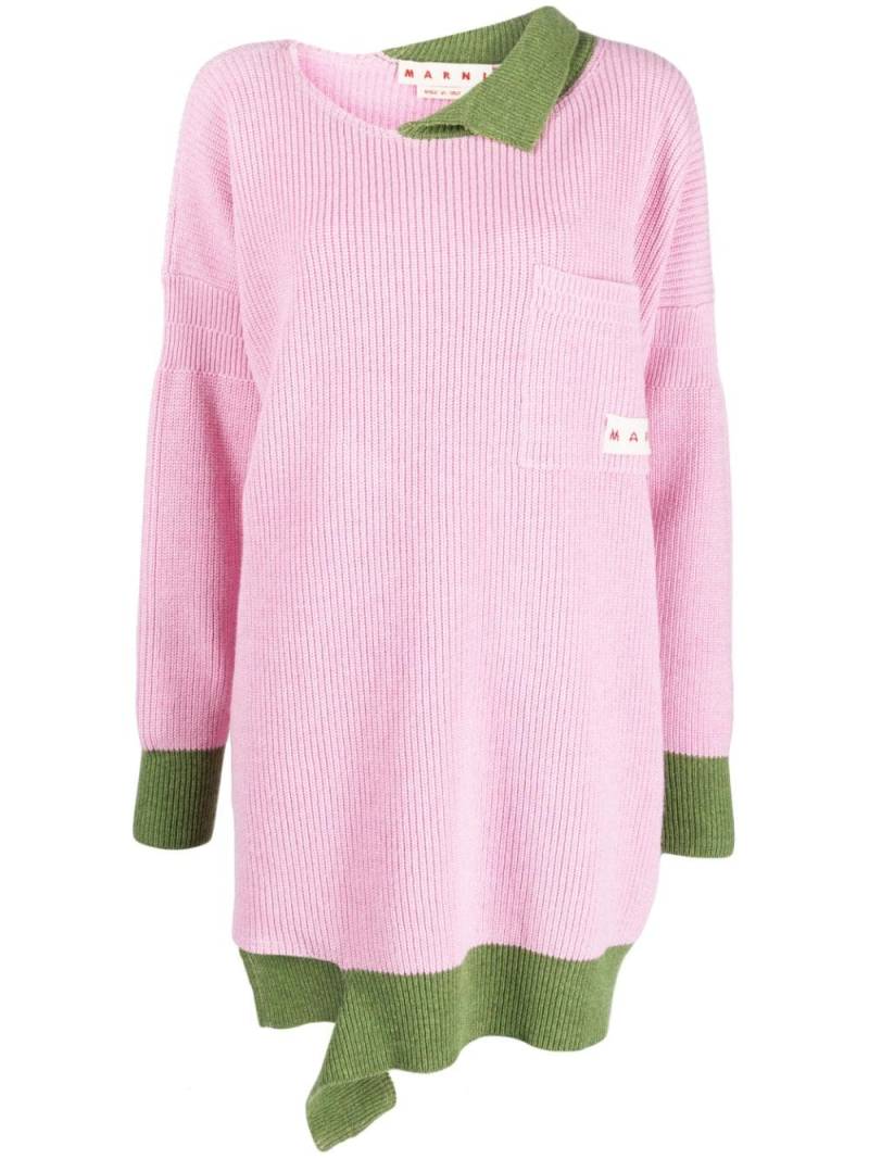 Marni Shetland asymmetric jumper - Pink von Marni
