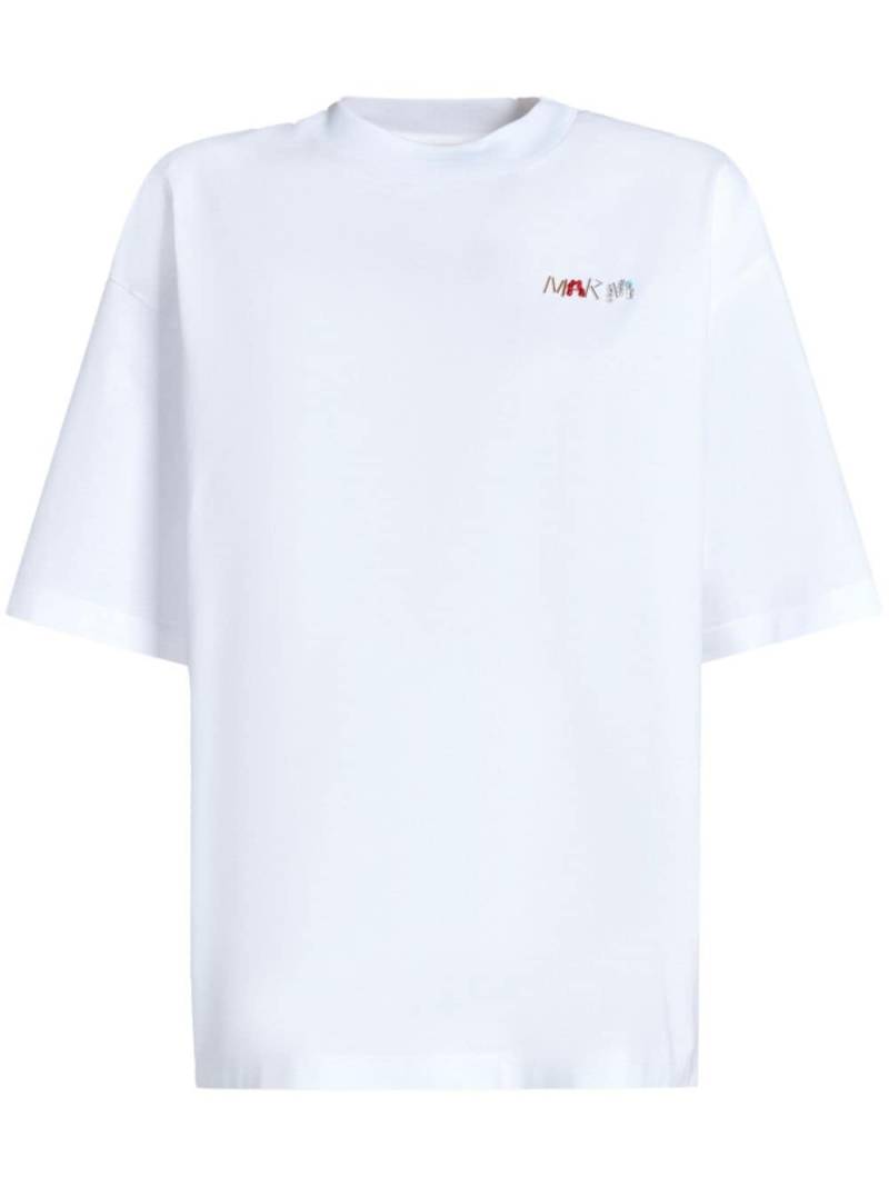 Marni bead-logo detail cotton T-shirt - White von Marni