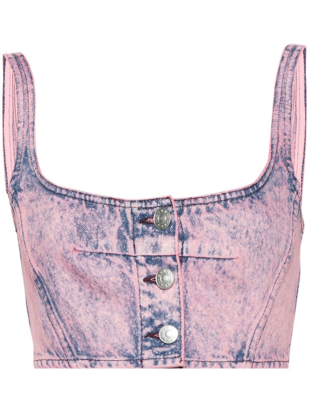 Marni bleached denim crop top - Pink von Marni