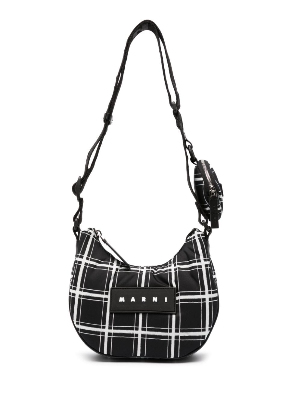 Marni check pattern crossbody bag - Black von Marni