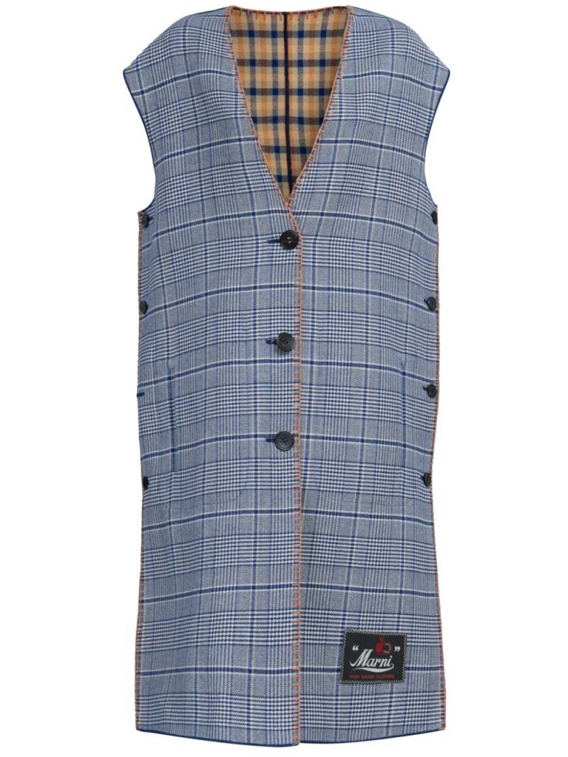Marni check-pattern reversible waistcoat - Blue von Marni