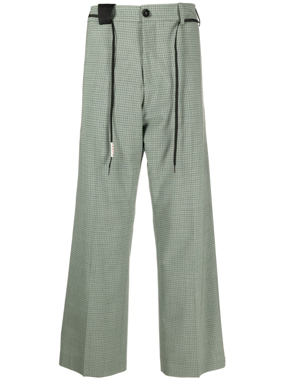 Marni check-pattern wide-leg trousers - Green von Marni