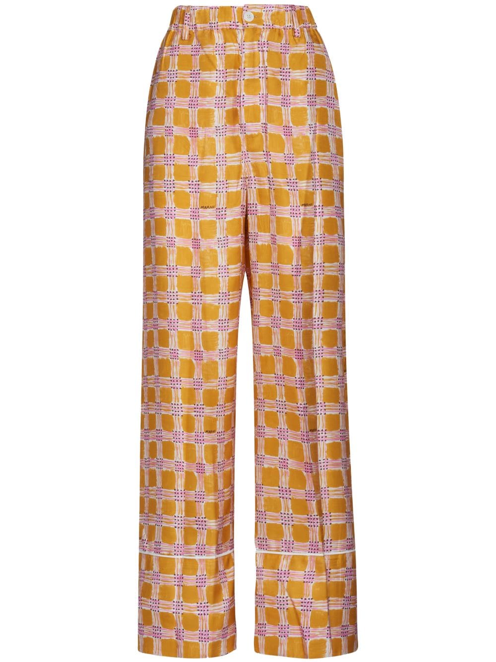 Marni Check Fields silk pajama trousers - Orange von Marni