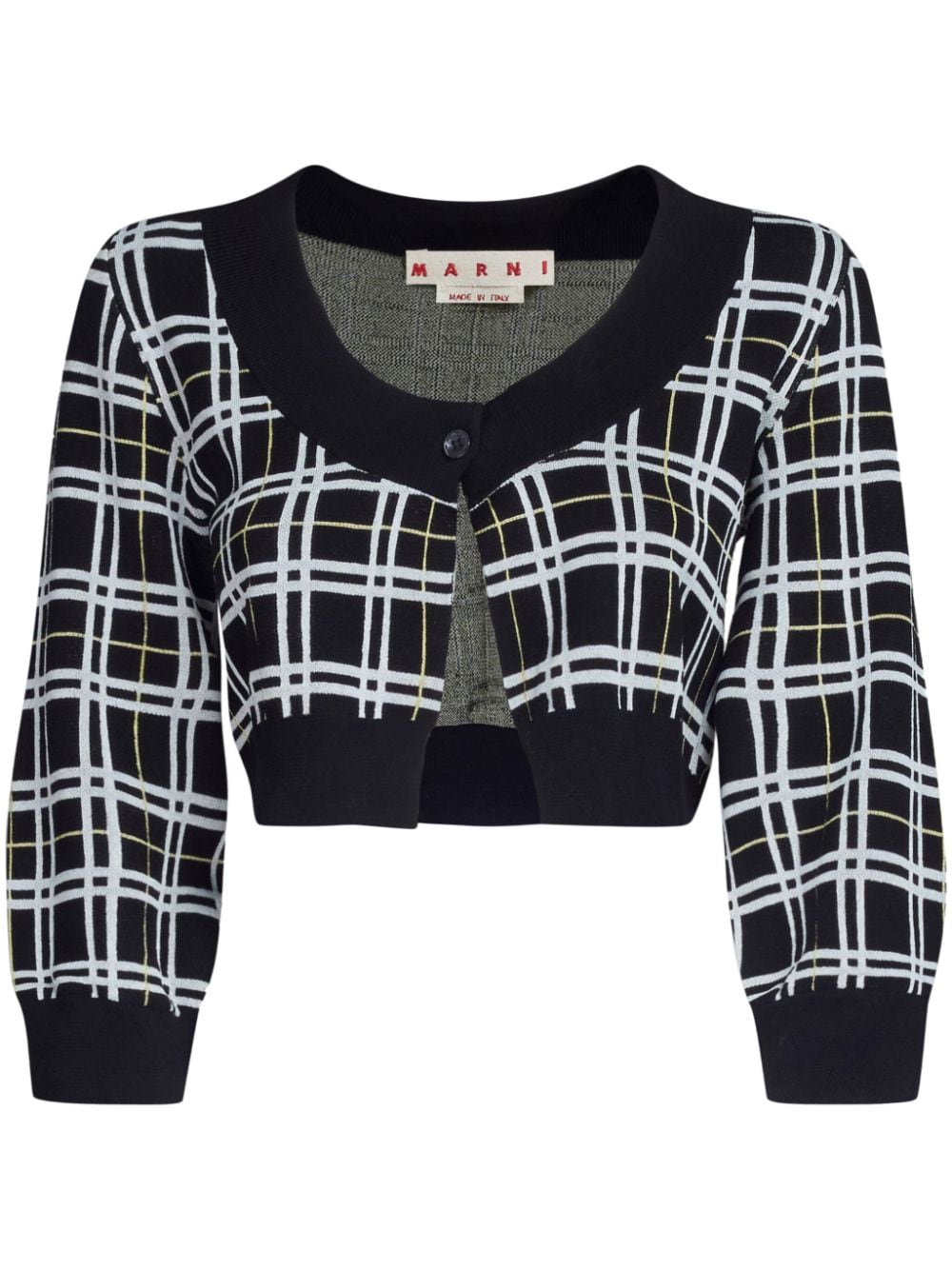 Marni checked cropped cardigan - Black von Marni