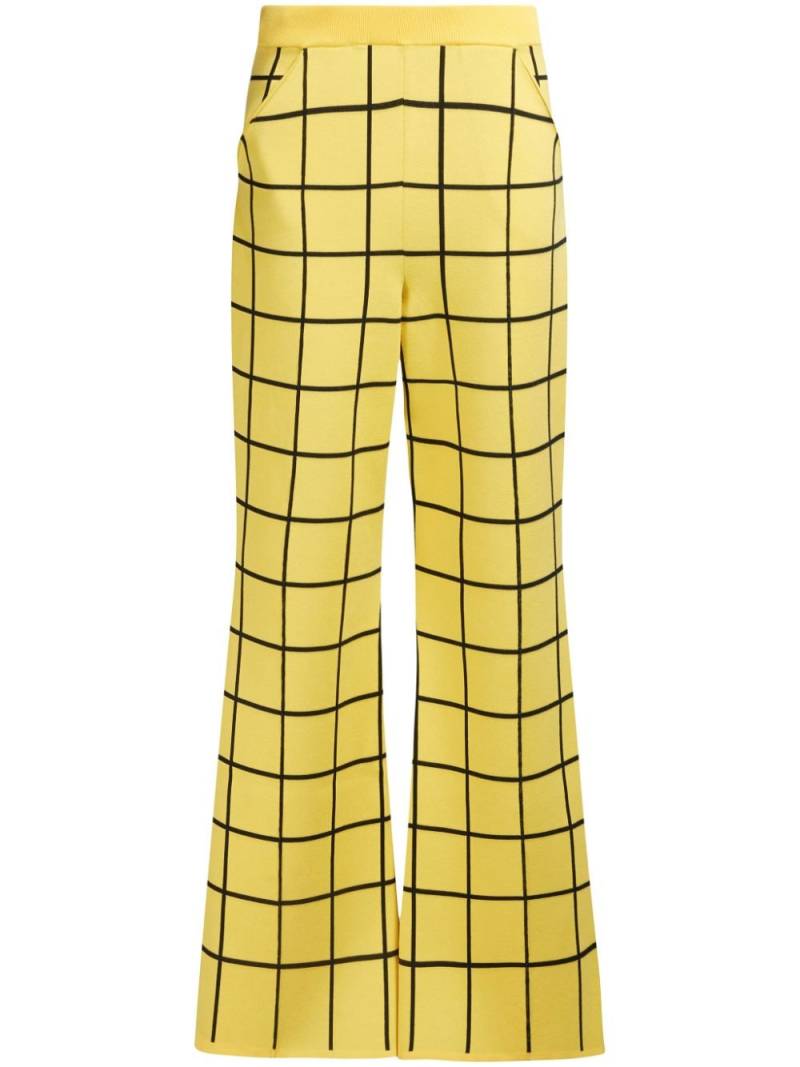 Marni checked flared trousers - Yellow von Marni