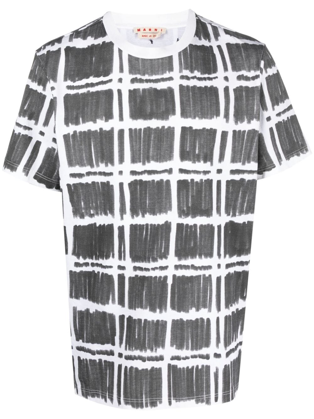 Marni checked-print cotton T-shirt - White von Marni