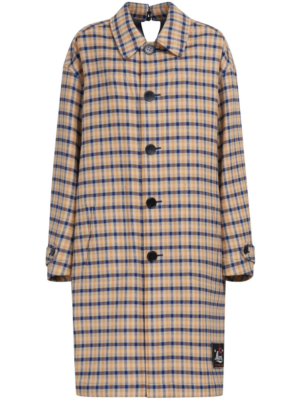 Marni checked reversible long coat - Brown von Marni