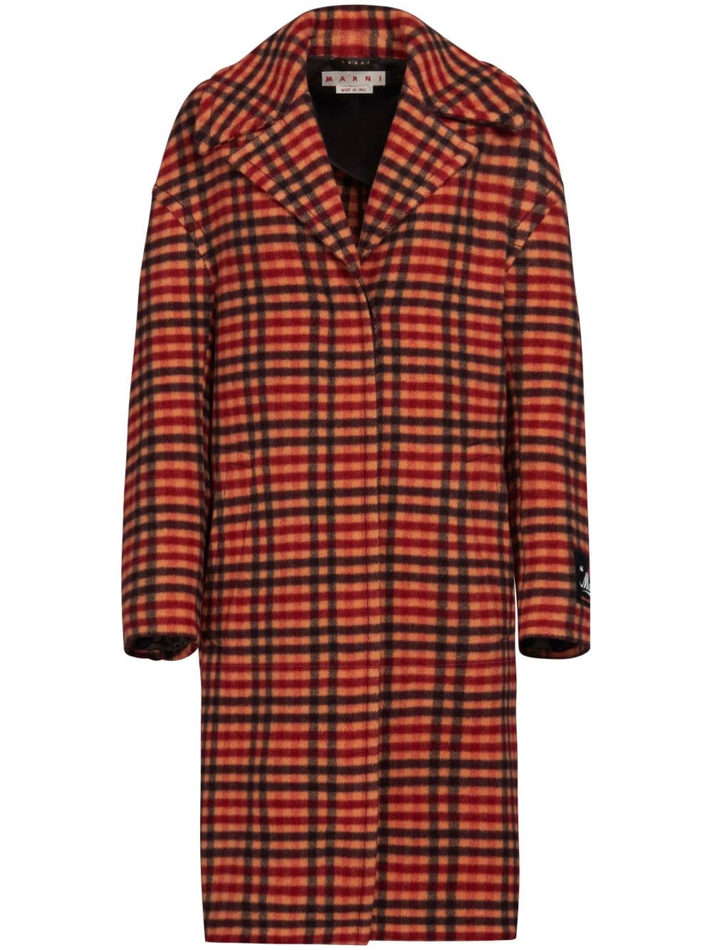 Marni Wavy Check wool coat - Orange von Marni