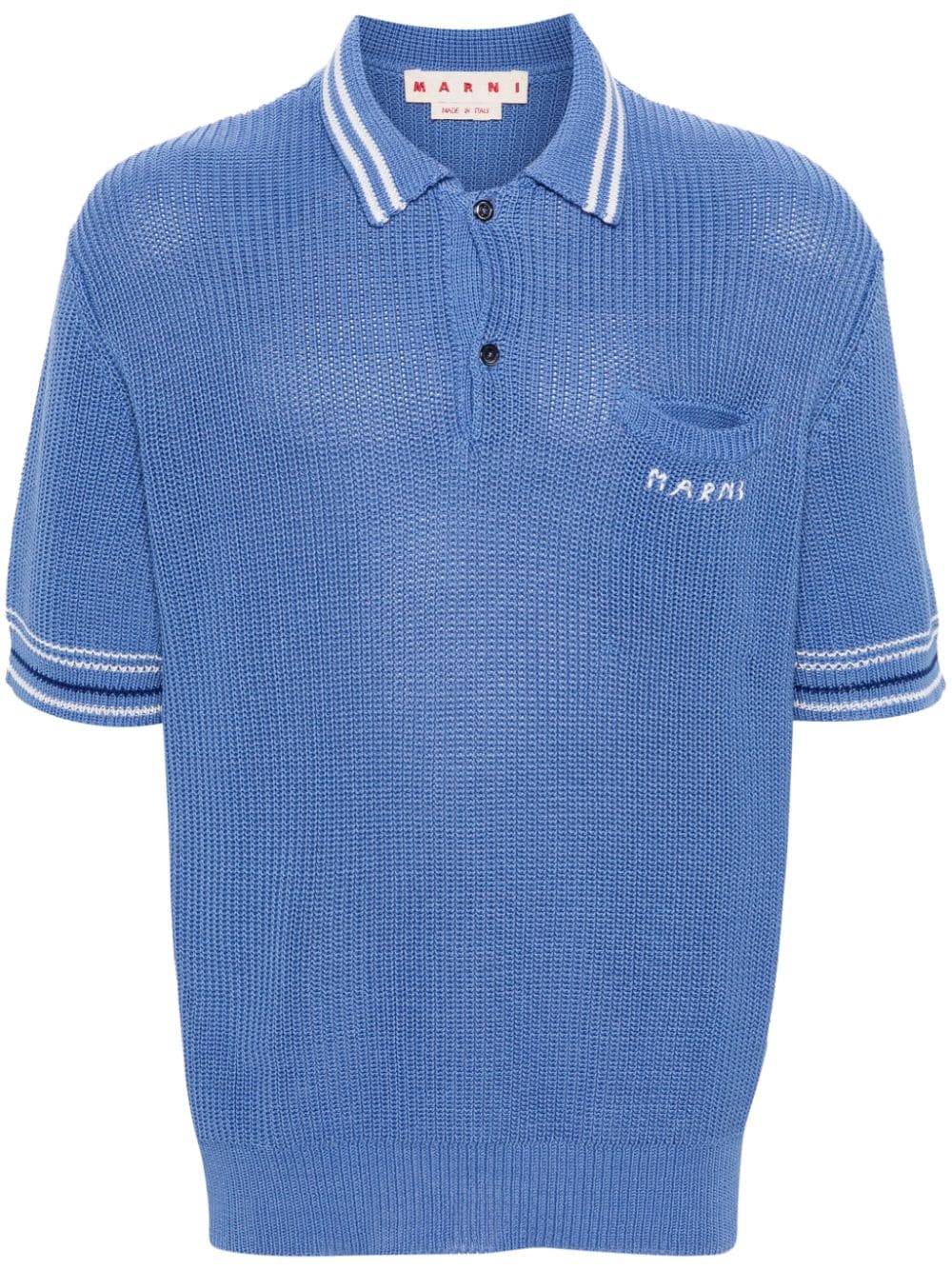 Marni chunky-knit polo shirt - Blue von Marni