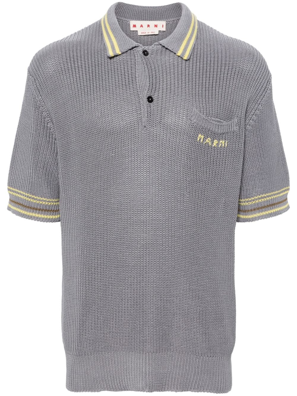 Marni chunky-knit polo shirt - Grey von Marni