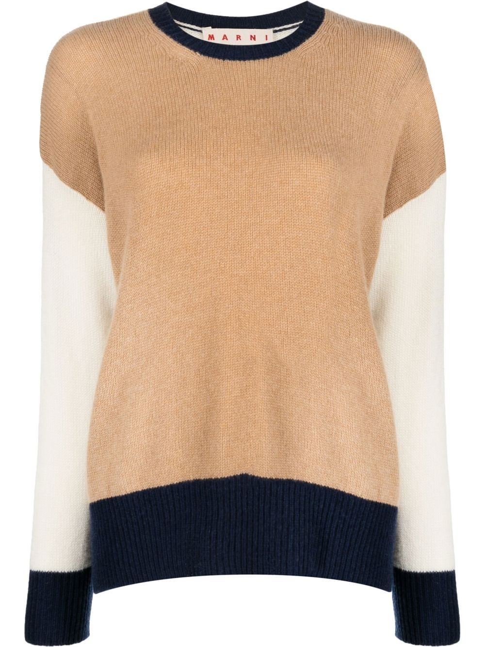 Marni colour-block cashmere jumper - Neutrals von Marni