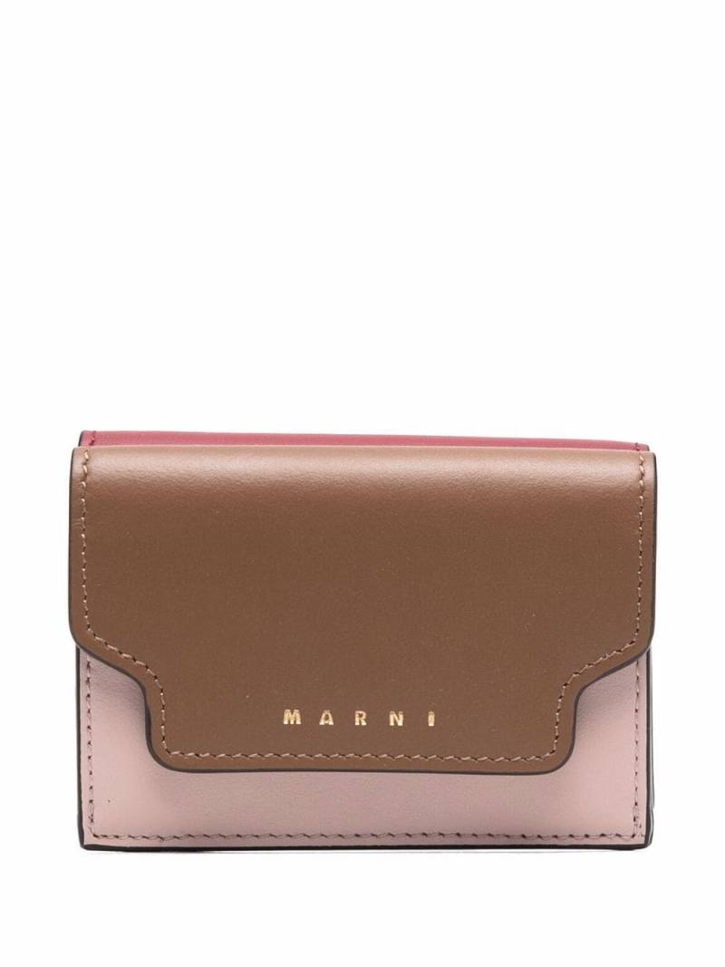 Marni colour-block folded wallet - Brown von Marni