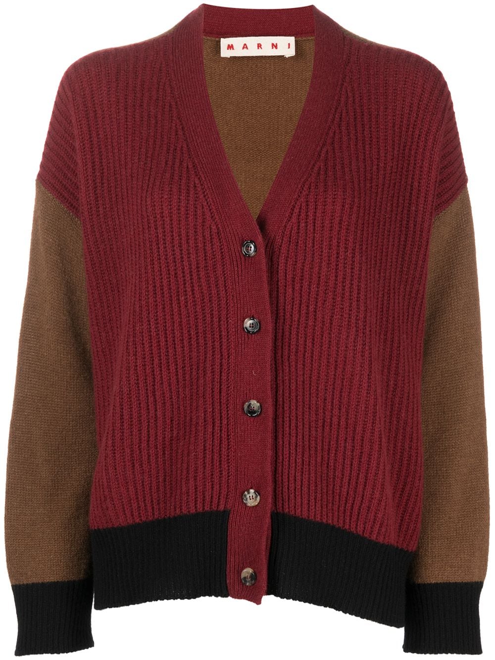 Marni colour-block knitted cardigan - Red von Marni