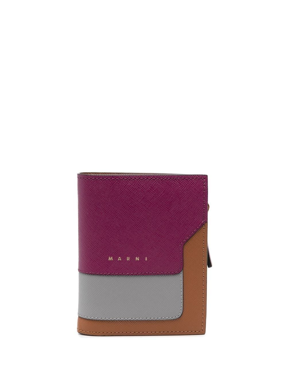 Marni colour-block leather wallet - Purple von Marni