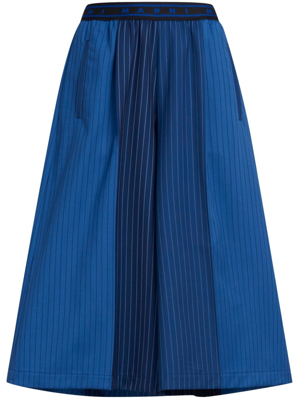 Marni colour-block pinstriped culottes - Blue von Marni