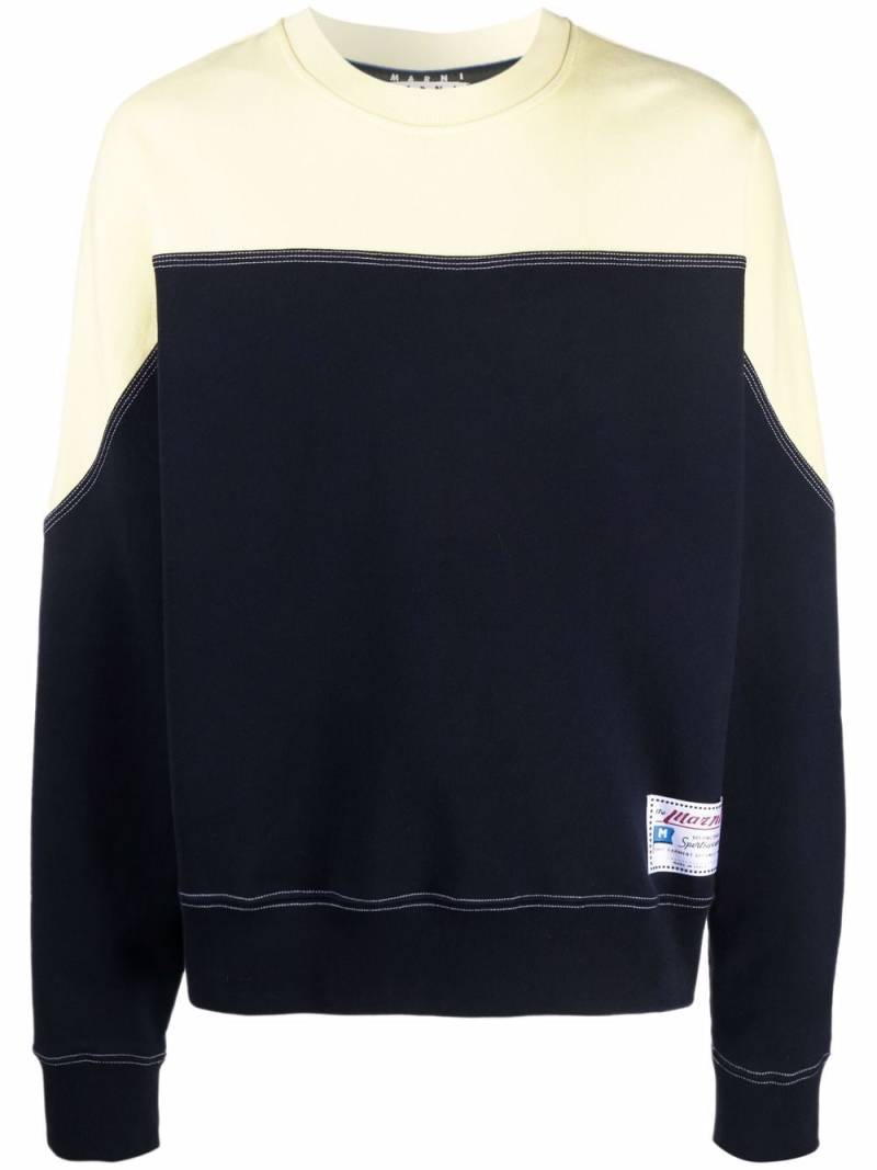 Marni colour-block sweatshirt - Blue von Marni