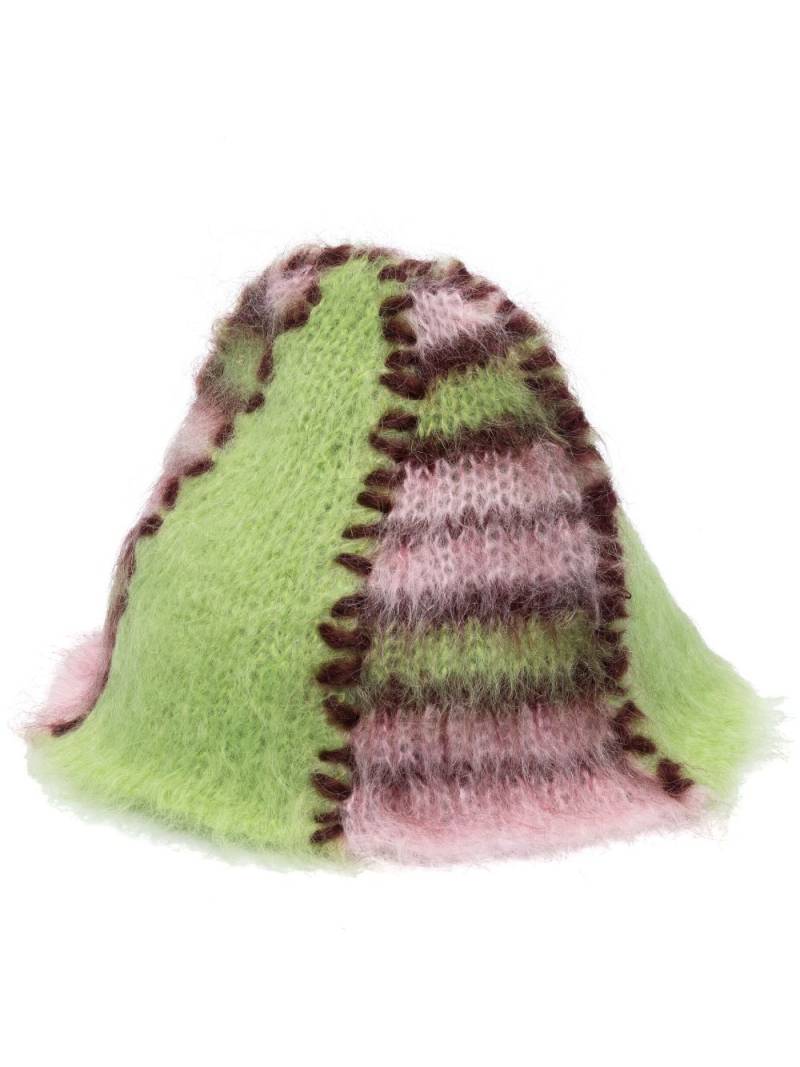 Marni colour-block wool-mohair blend knit beanie - Green von Marni