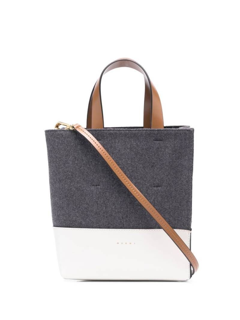 Marni colourblock tote bag - Grey von Marni