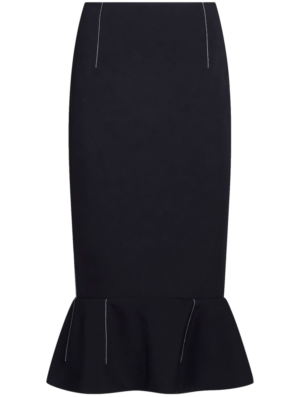 Marni flounce-hem pencil skirt - Black von Marni