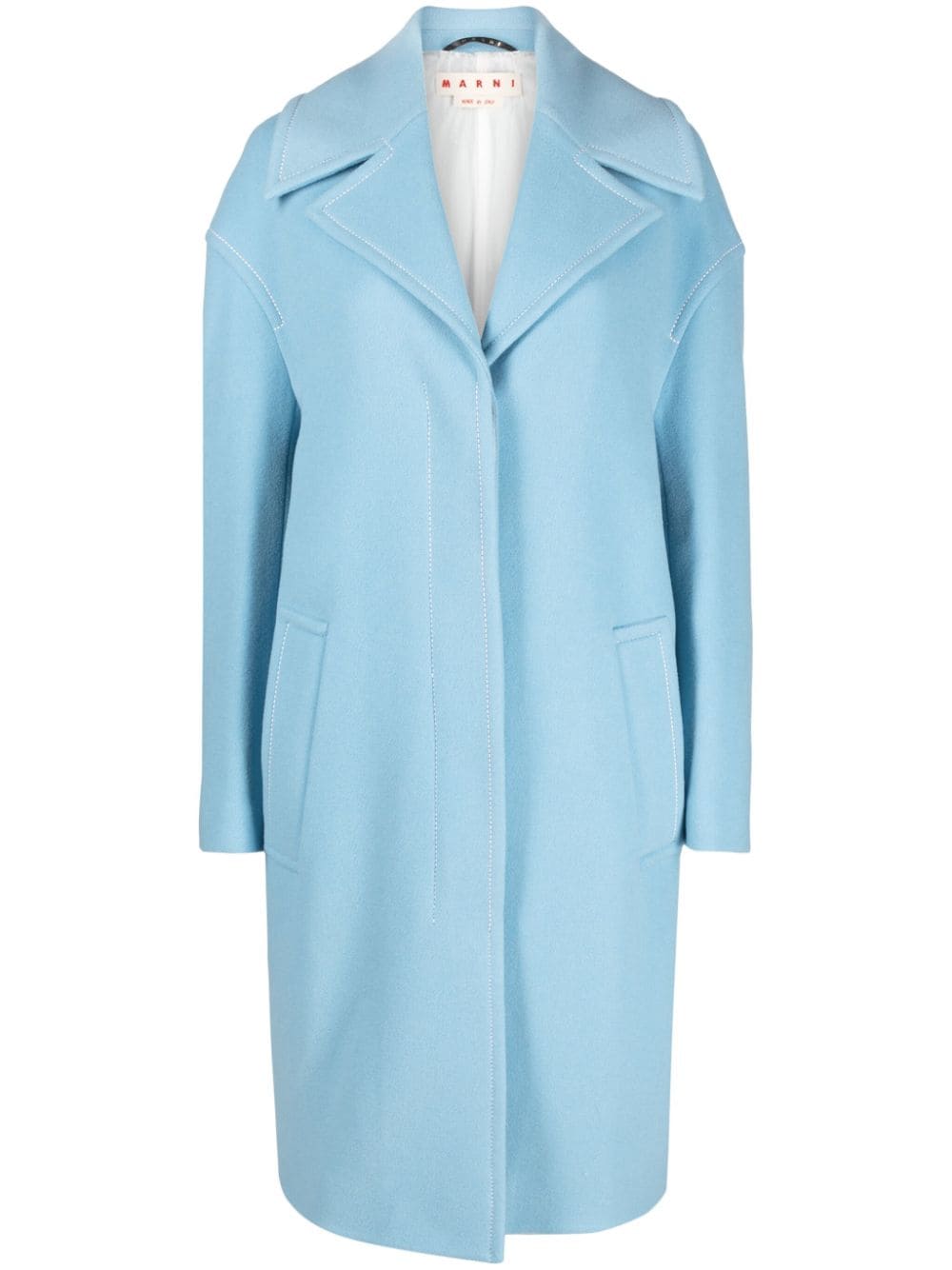 Marni contrast-stitching single-breasted coat - Blue von Marni