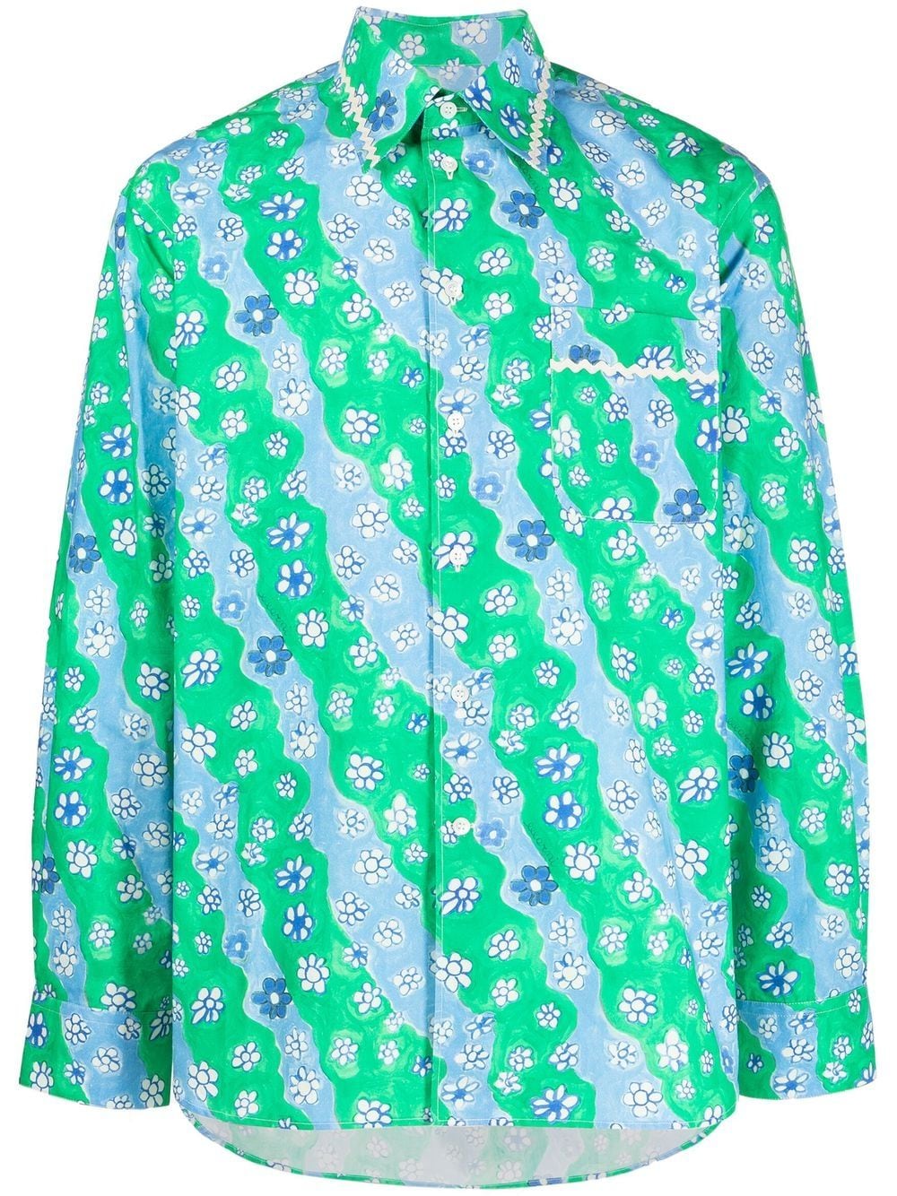 Marni cotton floral-print shirt - Green von Marni