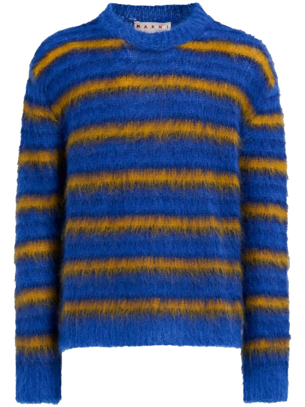 Marni crew-neck striped jumper - Blue von Marni