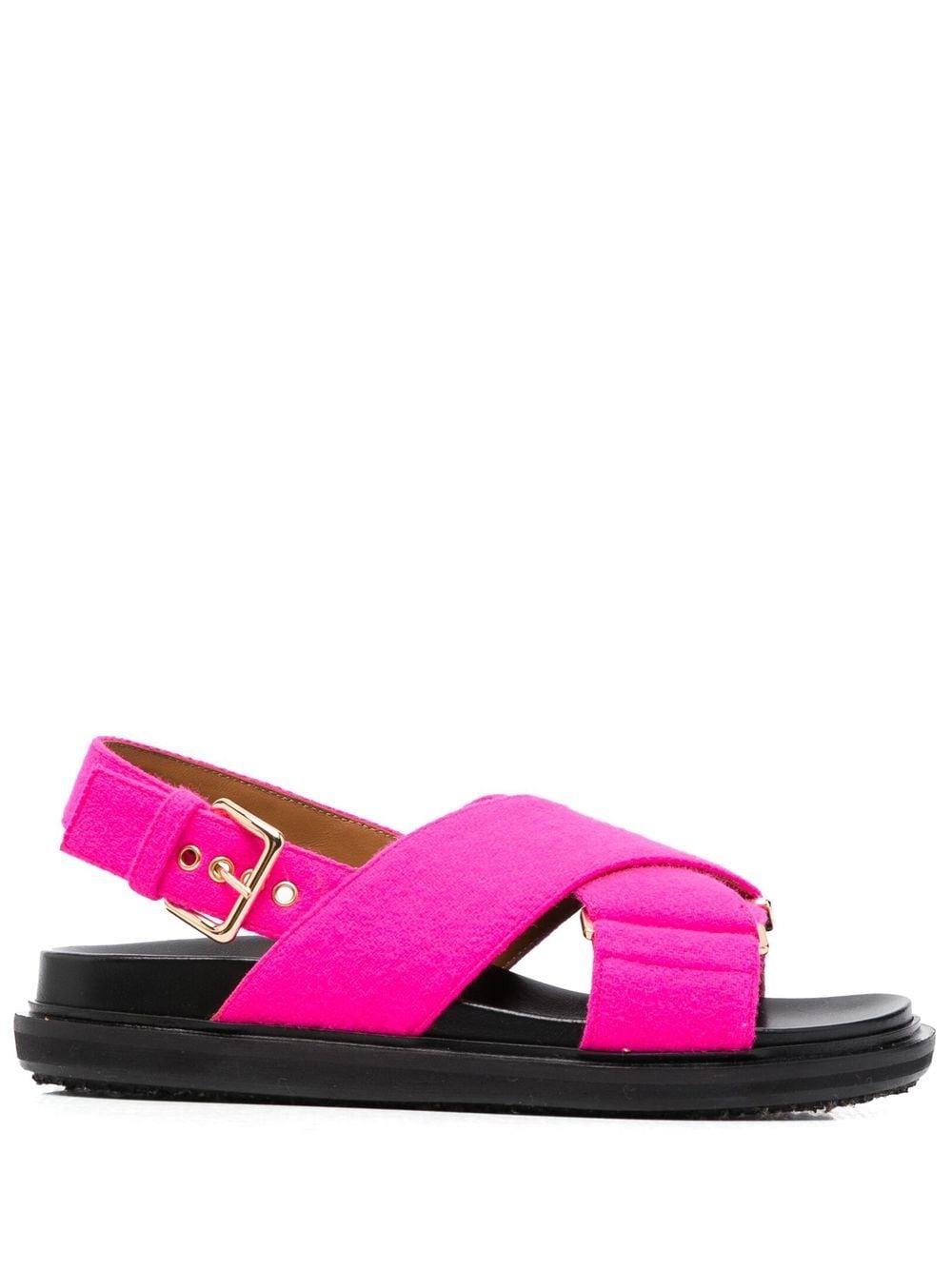 Marni crossover-strap leather sandals - Pink von Marni