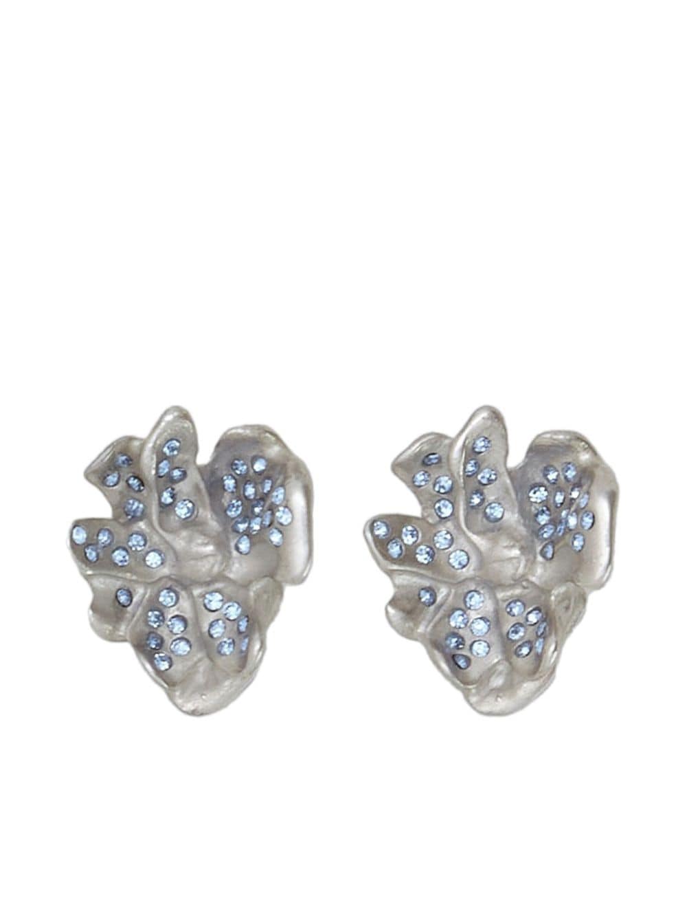 Marni crystal-embellished flower stud earrings - Blue von Marni