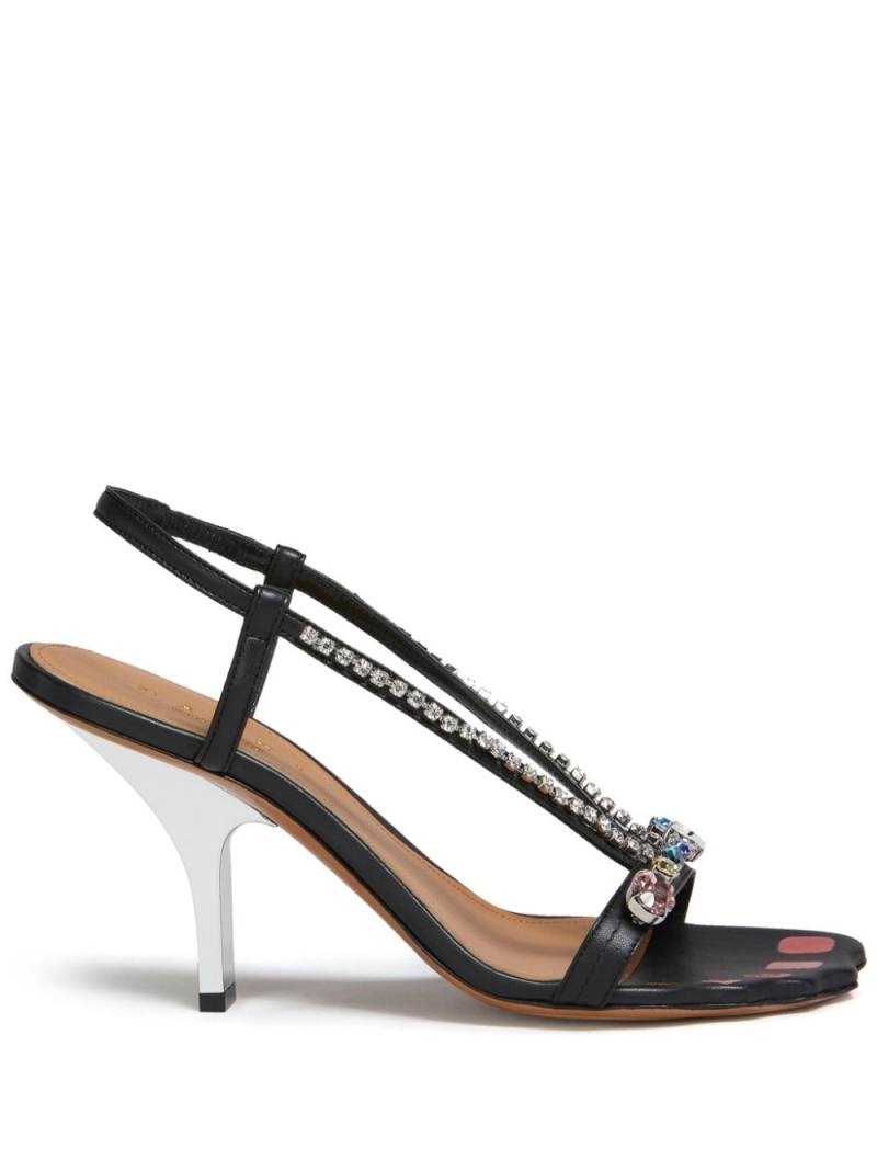 Marni crystal-embellished leather sandals - Black von Marni