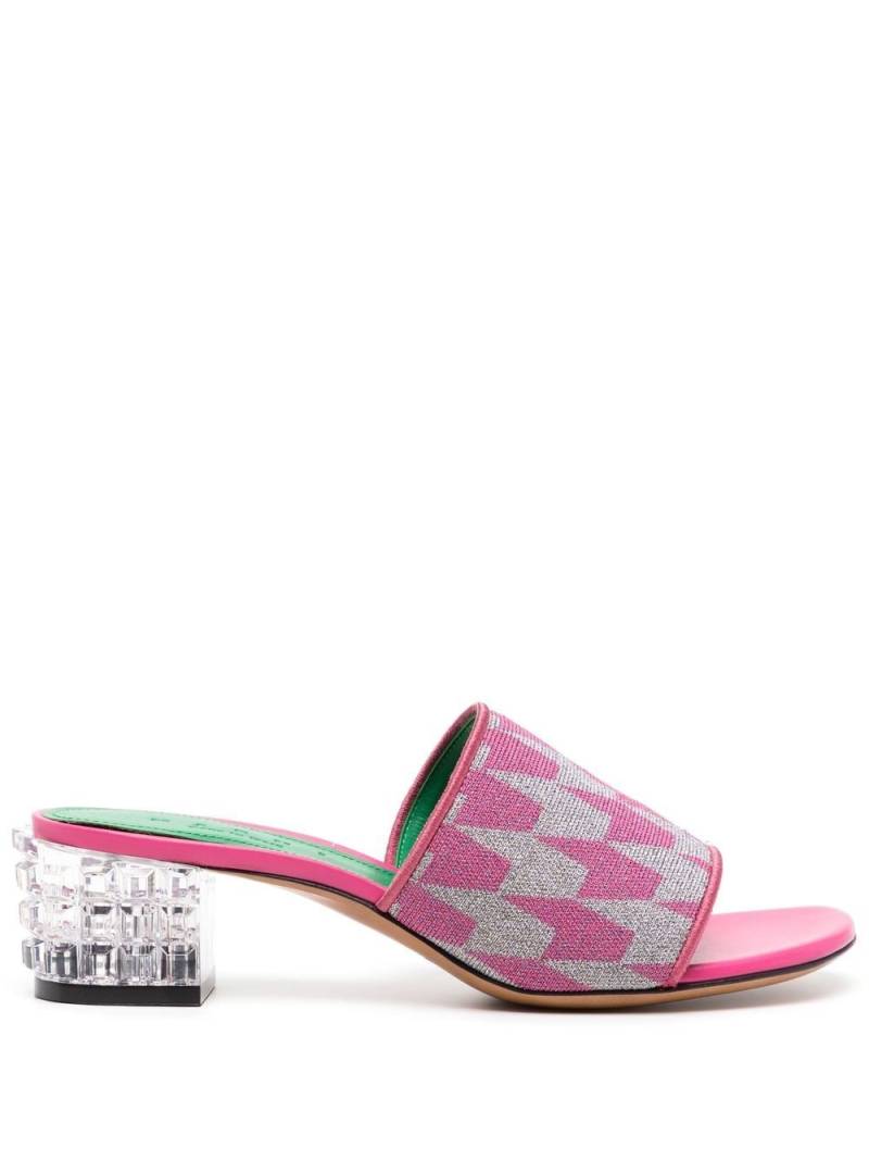 Marni crystal-heel patterned sandals - Pink von Marni