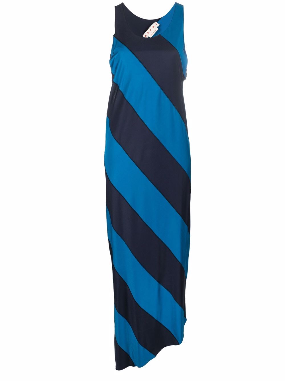 Marni diagonal-stripe sleeveless dress - Blue von Marni