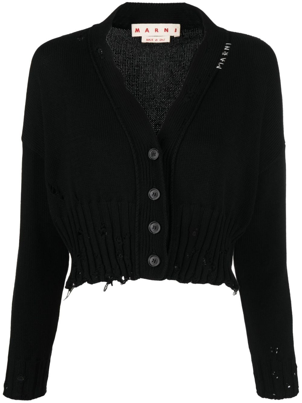 Marni distressed cropped cardigan - Black von Marni