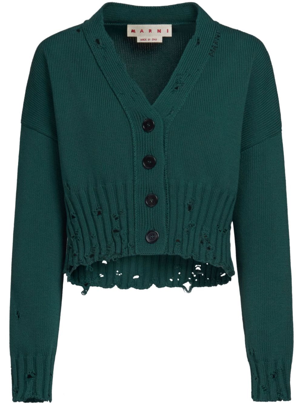 Marni distressed cropped cardigan - Green von Marni