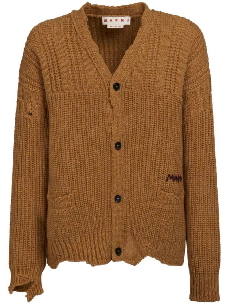 Marni distressed wool cardigan - Brown von Marni