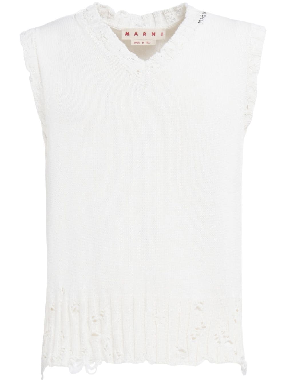 Marni distressed sweater vest - White von Marni