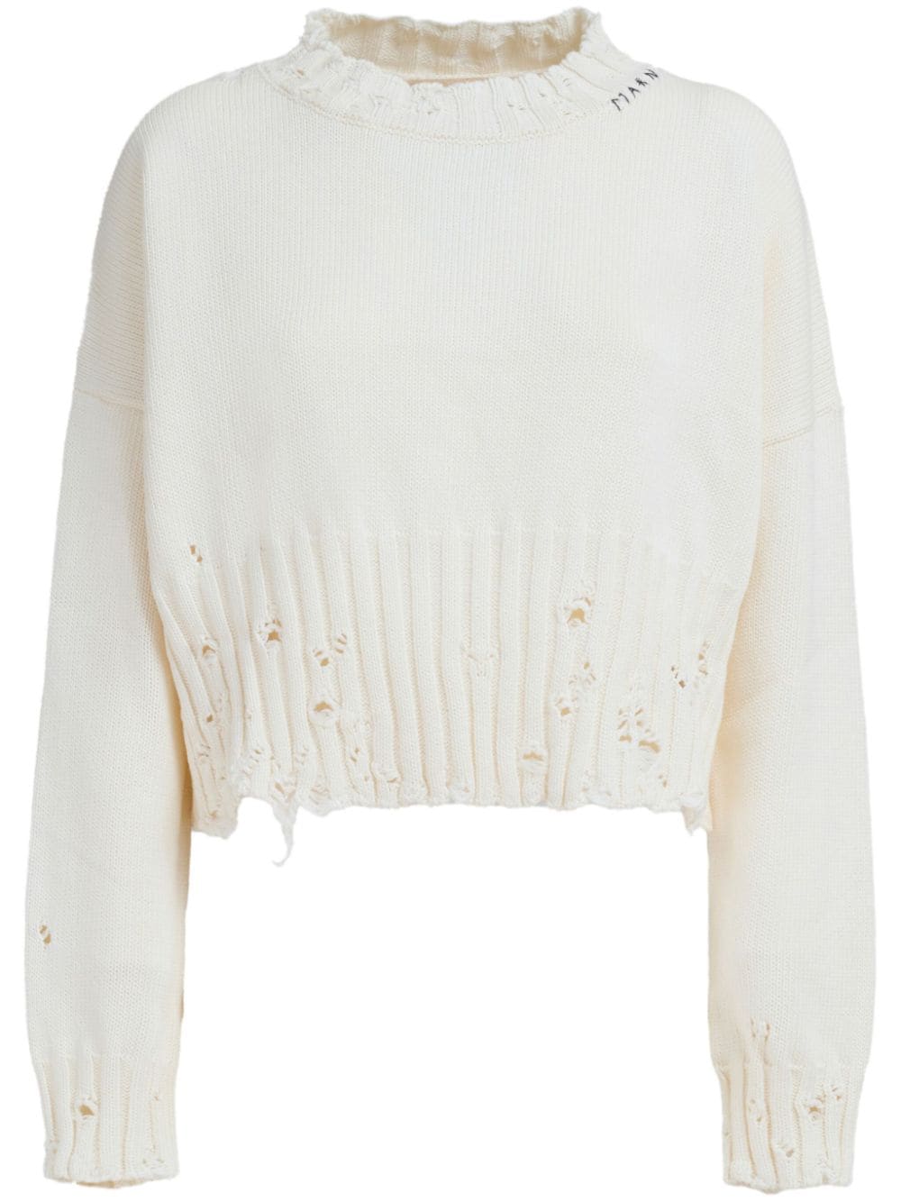 Marni cropped distressed jumper - White von Marni