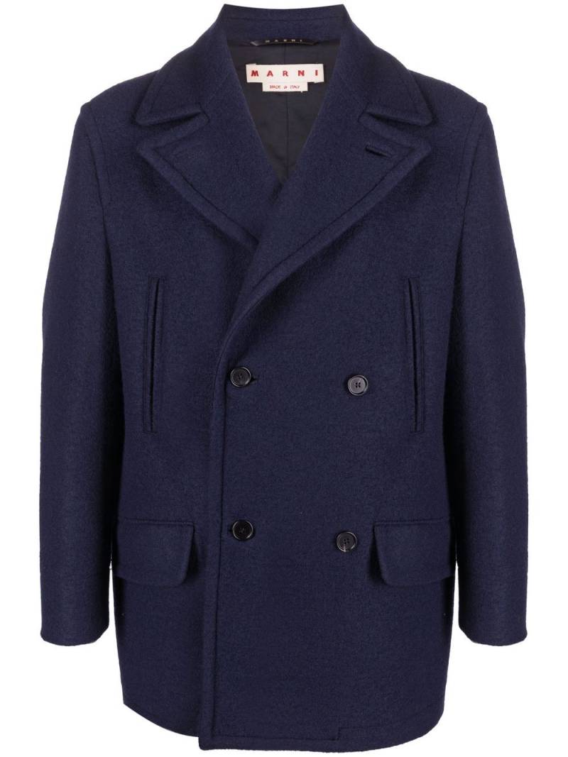 Marni double-breasted wool coat - Blue von Marni